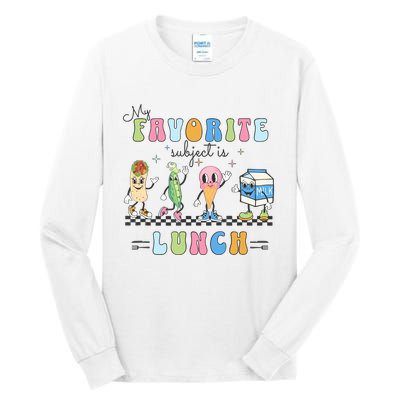 My Favorite Subject Is Lunch Lady Cafeteria Crew Retro Tall Long Sleeve T-Shirt