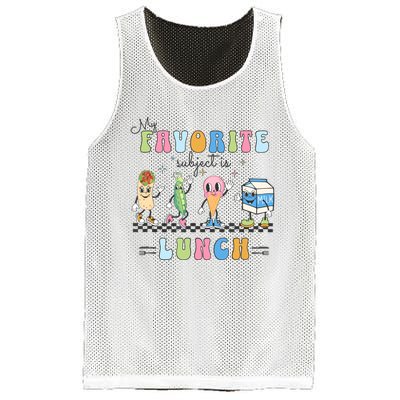 My Favorite Subject Is Lunch Lady Cafeteria Crew Retro Mesh Reversible Basketball Jersey Tank