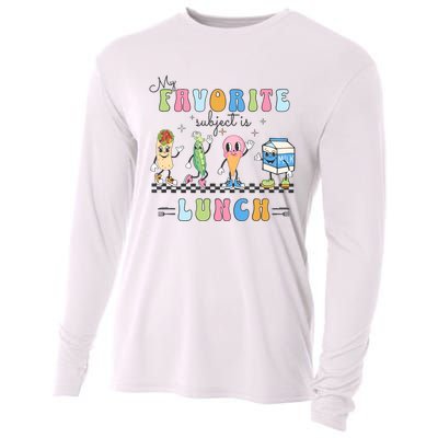 My Favorite Subject Is Lunch Lady Cafeteria Crew Retro Cooling Performance Long Sleeve Crew