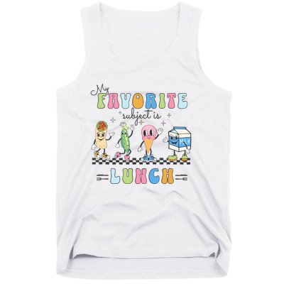 My Favorite Subject Is Lunch Lady Cafeteria Crew Retro Tank Top