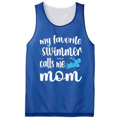 My Favorite Swimmer Calls Me Swim Mom Swimming Mama Gift Mesh Reversible Basketball Jersey Tank