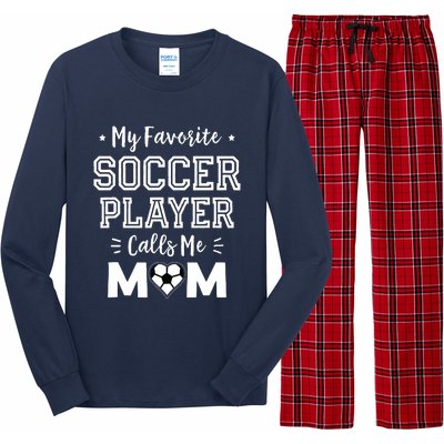 My Favorite Soccer Player Calls Me Mom Shirts Cute Soccer Mom Long Sleeve Pajama Set