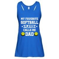 My Favorite Softball Player Calls Me Dad Father's Day Gift Ladies Essential Flowy Tank