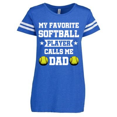 My Favorite Softball Player Calls Me Dad Father's Day Gift Enza Ladies Jersey Football T-Shirt