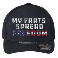 My Farts Spread Freedom Redneck Country Joke USA Flag Humor Flexfit Unipanel Trucker Cap