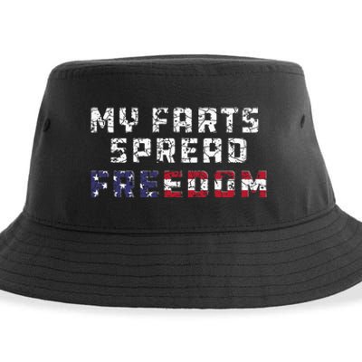 My Farts Spread Freedom Redneck Country Joke USA Flag Humor Sustainable Bucket Hat