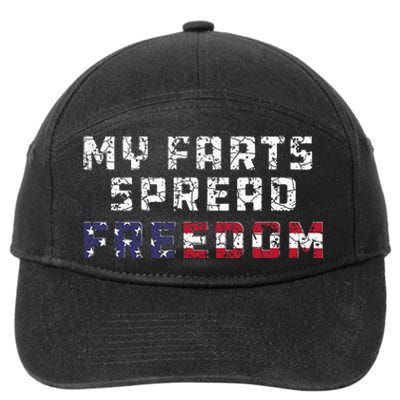 My Farts Spread Freedom Redneck Country Joke USA Flag Humor 7-Panel Snapback Hat