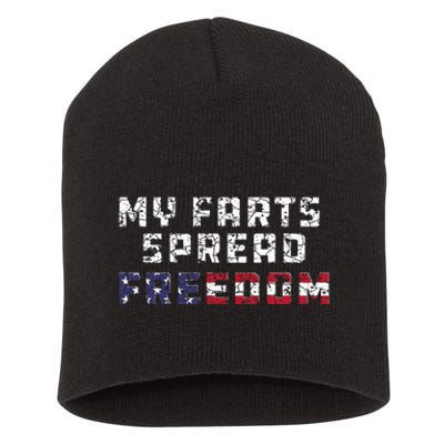 My Farts Spread Freedom Redneck Country Joke USA Flag Humor Short Acrylic Beanie