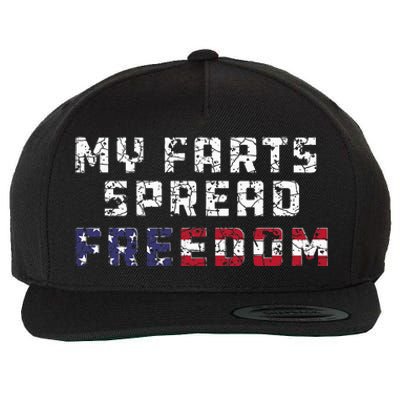 My Farts Spread Freedom Redneck Country Joke USA Flag Humor Wool Snapback Cap