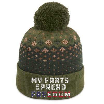 My Farts Spread Freedom Redneck Country Joke USA Flag Humor The Baniff Cuffed Pom Beanie