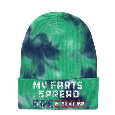 My Farts Spread Freedom Redneck Country Joke USA Flag Humor Tie Dye 12in Knit Beanie