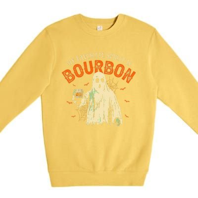 My Favorite Spirit Is Bourbon Funny Ghost Halloween Costume Gift Premium Crewneck Sweatshirt