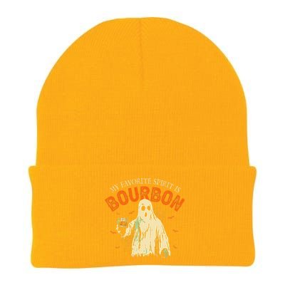 My Favorite Spirit Is Bourbon Funny Ghost Halloween Costume Gift Knit Cap Winter Beanie