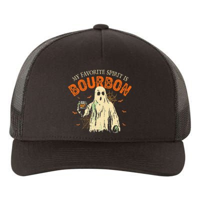 My Favorite Spirit Is Bourbon Funny Ghost Halloween Costume Gift Yupoong Adult 5-Panel Trucker Hat