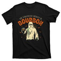 My Favorite Spirit Is Bourbon Funny Ghost Halloween Costume Gift T-Shirt