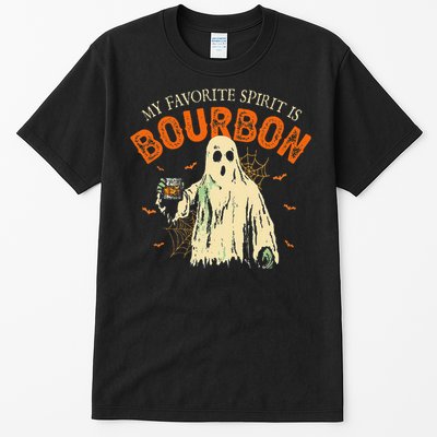 My Favorite Spirit Is Bourbon Funny Ghost Halloween Costume Gift Tall T-Shirt