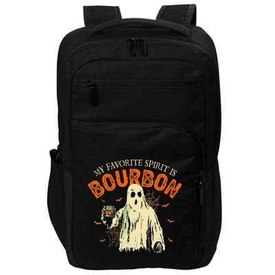 My Favorite Spirit Is Bourbon Funny Ghost Halloween Costume Gift Impact Tech Backpack