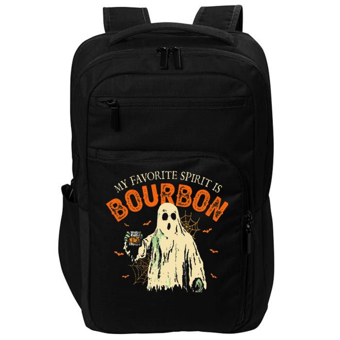 My Favorite Spirit Is Bourbon Funny Ghost Halloween Costume Gift Impact Tech Backpack