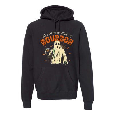 My Favorite Spirit Is Bourbon Funny Ghost Halloween Costume Gift Premium Hoodie