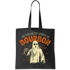 My Favorite Spirit Is Bourbon Funny Ghost Halloween Costume Gift Tote Bag