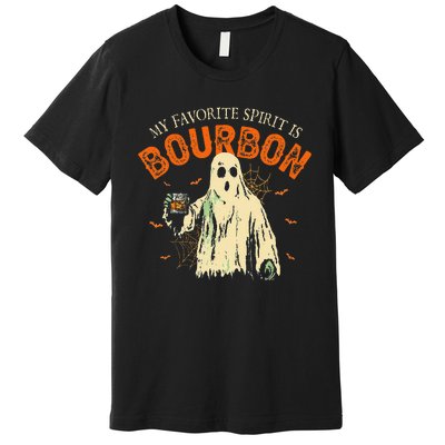 My Favorite Spirit Is Bourbon Funny Ghost Halloween Costume Gift Premium T-Shirt