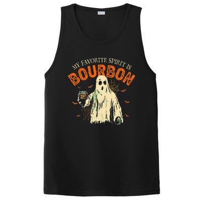 My Favorite Spirit Is Bourbon Funny Ghost Halloween Costume Gift PosiCharge Competitor Tank