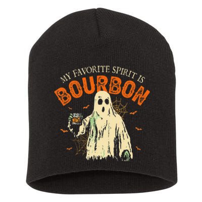 My Favorite Spirit Is Bourbon Funny Ghost Halloween Costume Gift Short Acrylic Beanie