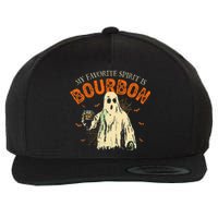 My Favorite Spirit Is Bourbon Funny Ghost Halloween Costume Gift Wool Snapback Cap