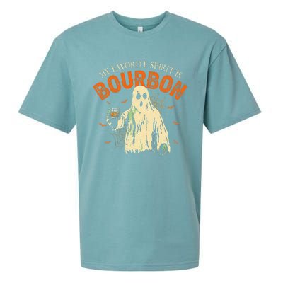 My Favorite Spirit Is Bourbon Funny Ghost Halloween Costume Gift Sueded Cloud Jersey T-Shirt