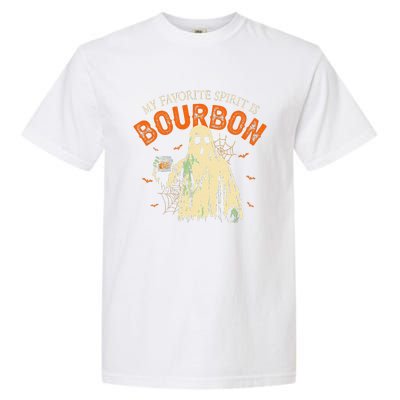 My Favorite Spirit Is Bourbon Funny Ghost Halloween Costume Gift Garment-Dyed Heavyweight T-Shirt