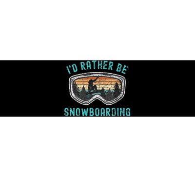 Mountains Funny Snowboarding I'd Rather Be Snowboarding Bumper Sticker