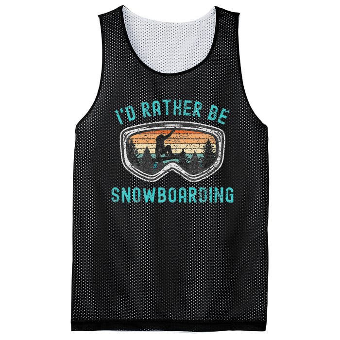 Mountains Funny Snowboarding I'd Rather Be Snowboarding Mesh Reversible Basketball Jersey Tank