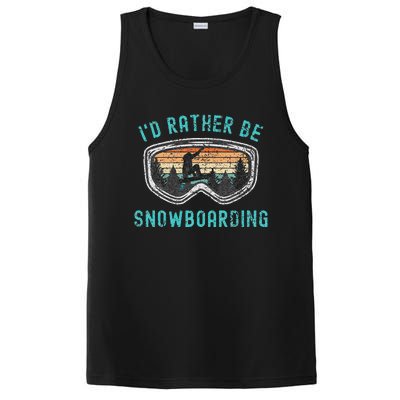 Mountains Funny Snowboarding I'd Rather Be Snowboarding PosiCharge Competitor Tank