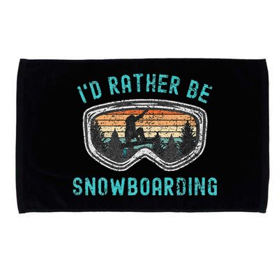 Mountains Funny Snowboarding I'd Rather Be Snowboarding Microfiber Hand Towel