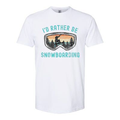 Mountains Funny Snowboarding I'd Rather Be Snowboarding Softstyle® CVC T-Shirt