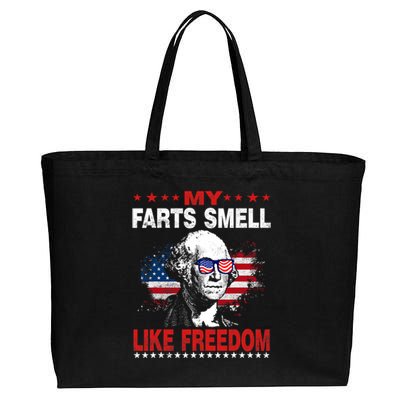 My Farts Smell Like Freedom 4th Of July For Patriotic Of Usa Cotton Canvas Jumbo Tote