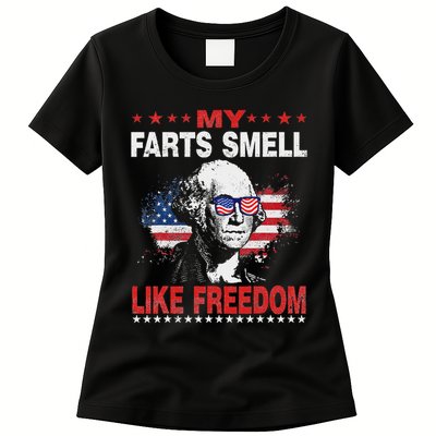 My Farts Smell Like Freedom 4th Of July For Patriotic Of Usa Womens T-Shirt