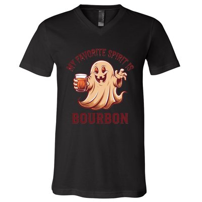 My Favorite Spirit Is Bourbon | Bourbon Lover Gifts V-Neck T-Shirt