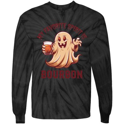 My Favorite Spirit Is Bourbon | Bourbon Lover Gifts Tie-Dye Long Sleeve Shirt