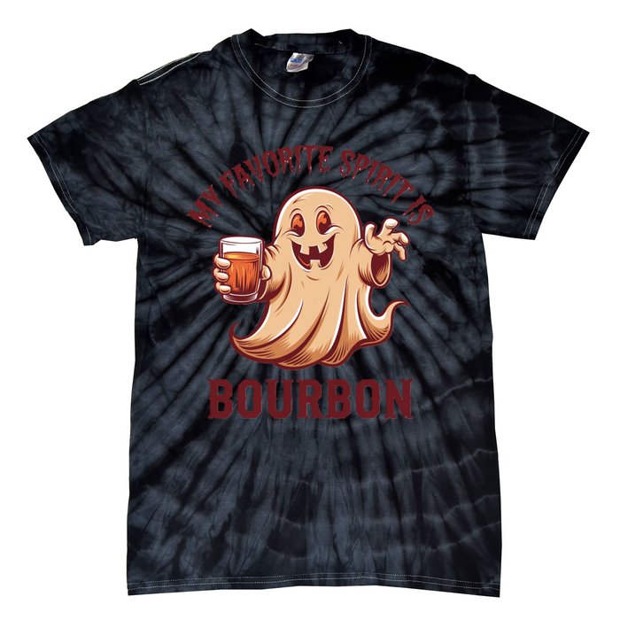 My Favorite Spirit Is Bourbon | Bourbon Lover Gifts Tie-Dye T-Shirt