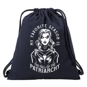 My Favorite Season Is The Fall Of The Patriarchy Goth Witch Gift Drawstring Bag