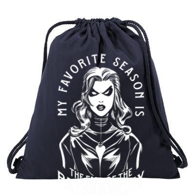 My Favorite Season Is The Fall Of The Patriarchy Goth Witch Gift Drawstring Bag