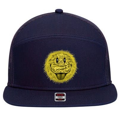 Ma Fur Smiley Pet 7 Panel Mesh Trucker Snapback Hat