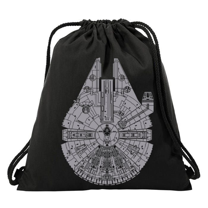 MILLENNIUM FALCON Sketch Drawstring Bag