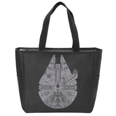 MILLENNIUM FALCON Sketch Zip Tote Bag