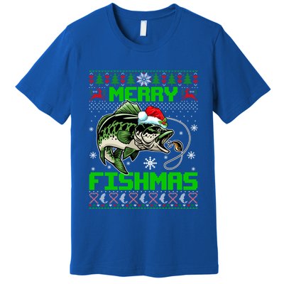Merry Fishmas Santa Bass Fish Christmas Fishing Ugly Sweater Meaningful Gift Premium T-Shirt