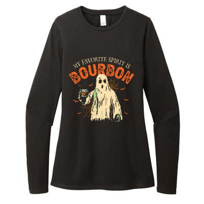 My Favorite Spirit Is Bourbon Funny Ghost Halloween Costume Womens CVC Long Sleeve Shirt