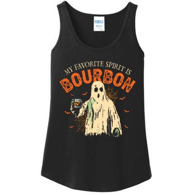 My Favorite Spirit Is Bourbon Funny Ghost Halloween Costume Ladies Essential Tank