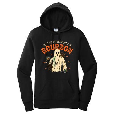 My Favorite Spirit Is Bourbon Funny Ghost Halloween Costume Women's Pullover Hoodie