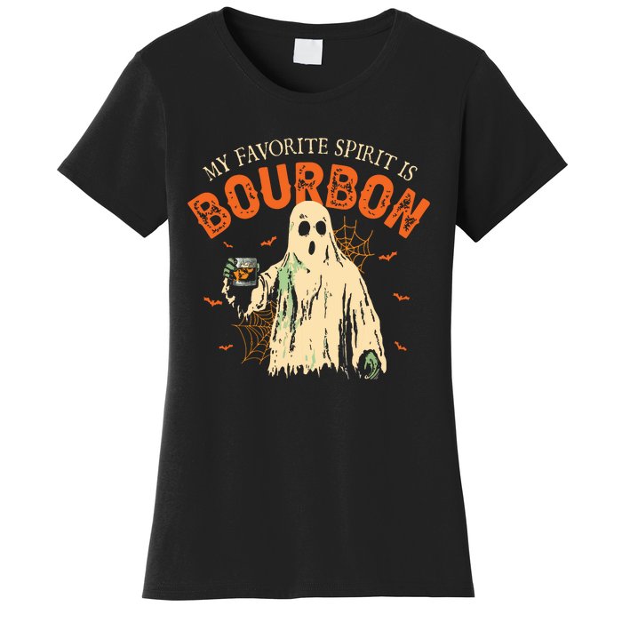 My Favorite Spirit Is Bourbon Funny Ghost Halloween Costume Women's T-Shirt